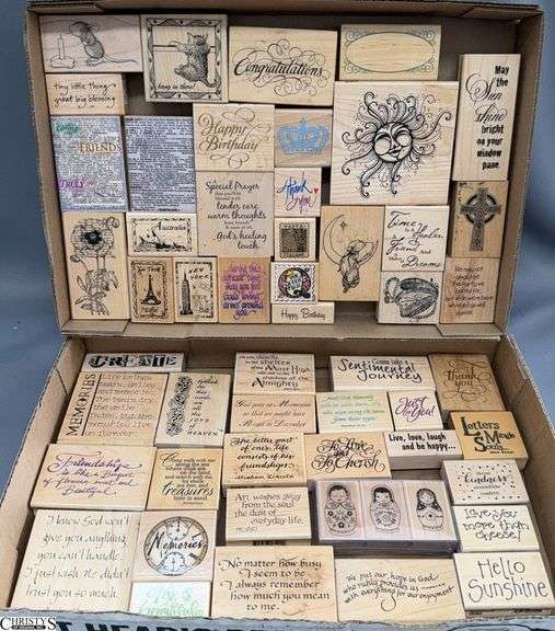 53 Woodblock Rubber Stamps, Images, Quotes, Postage Stamps image