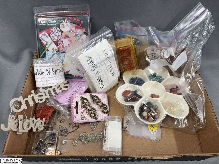 Craft Items and Stones, Accents, Mini Wood Block Stamps, See Photos image