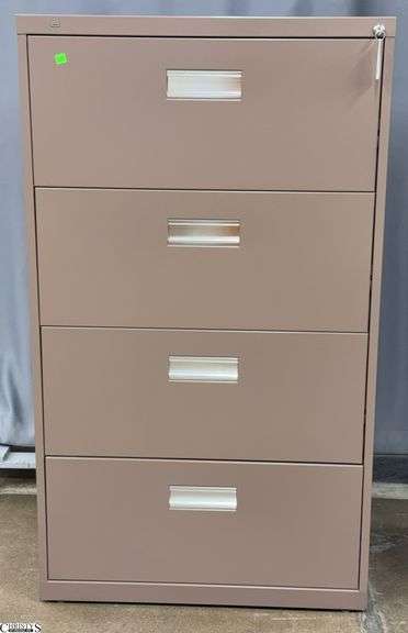 HON 4 Drawer Lateral File Cabinet, Has Key 30x18x52" image