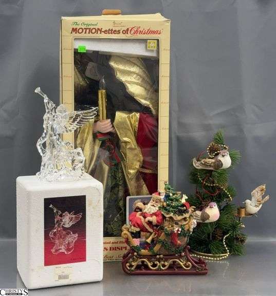 Telco Motionette Angel, Angel Figurine,  Santa Sleigh Figurine, Christmas Tree Candle Holder - 22" of motionette image