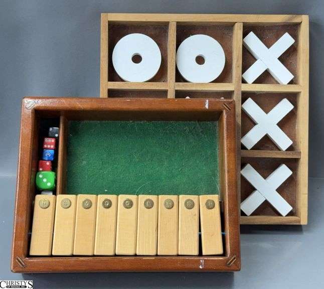 Tic Tack Toe and Shut The Box Dice Games - 12" x 12" of largest image