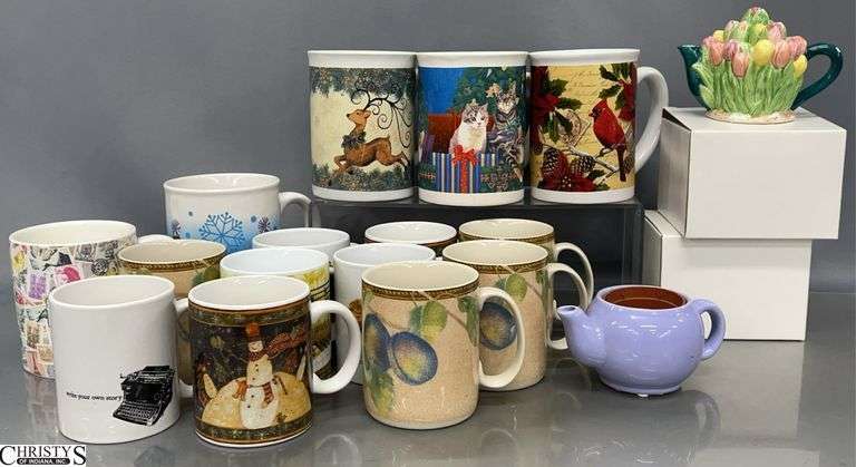 Oversized Holiday Mugs, Coffee Mugs, Miniature Teapots - 5" of oversized mug image