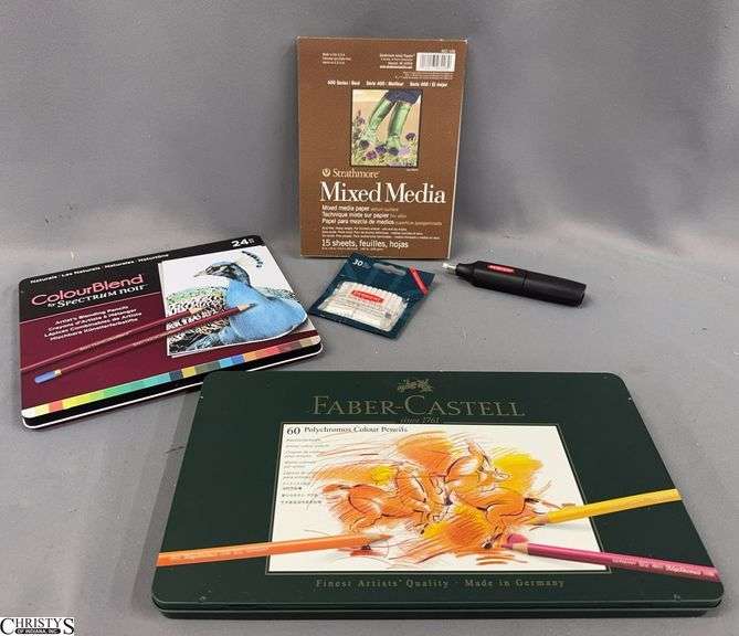 Artist Coloring Pencils, Derwent Erasers and Pen, Mixed Media 6x8 Pad image