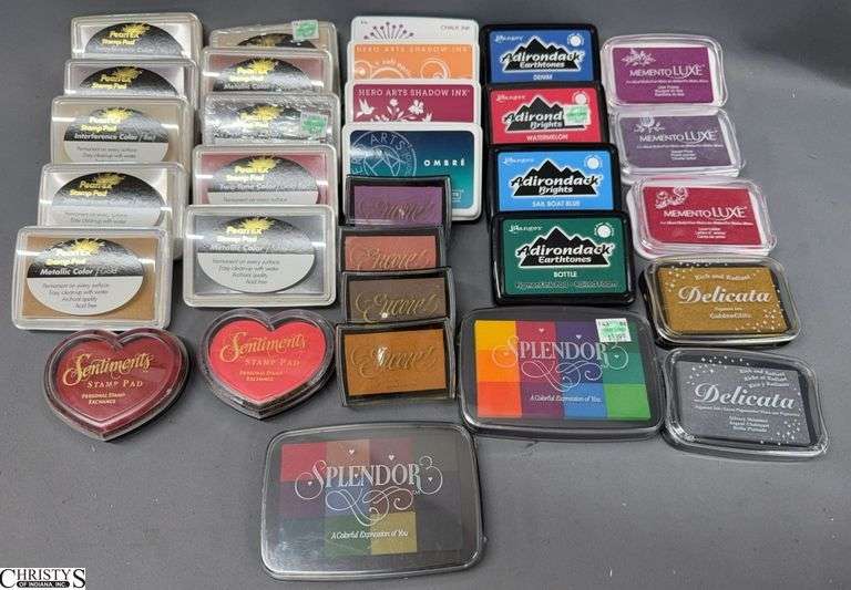 Ink Stamp Pads, Adirondack Brites, Memento Luxe, Delicata, Encore, Splendor, (Pearl Ex all opened are dry) image