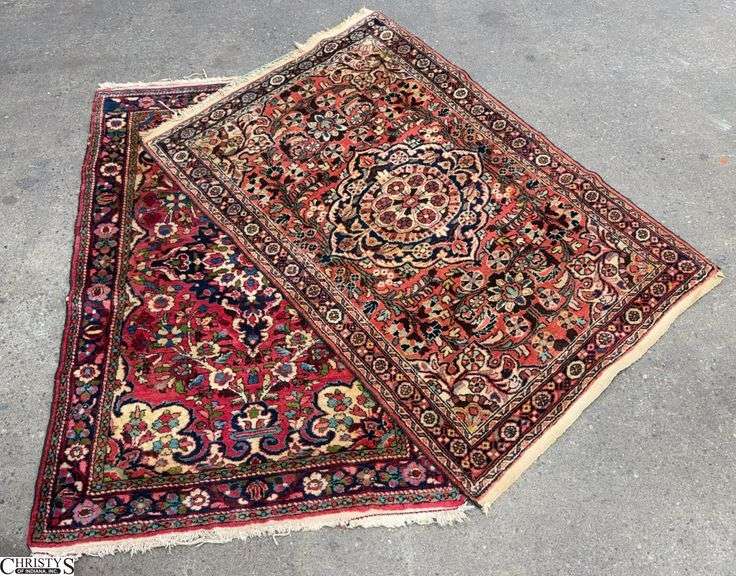 Two 3 1/2' X 5' Rugs.  Both have Red Backgrounds image