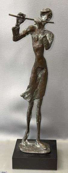 Brutalist Style Musician Sculpture - 14" image