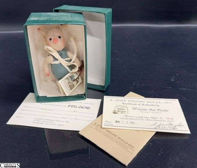 R. John Wright Winnie the Pooh - Pocket Piglet - 3" Tall in Box with COA Card image