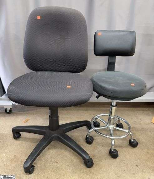 2 Rolling Office Chairs - 39" of tallest, as sits image