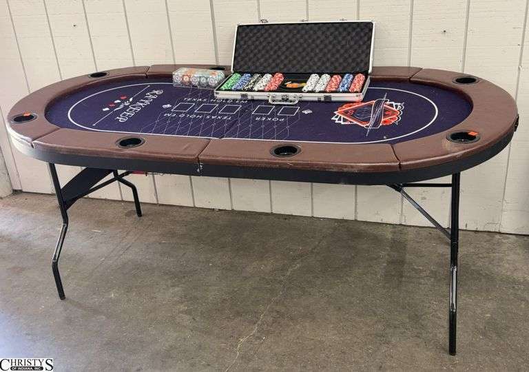 Raykeep Poker Game Table and Poker Chip Sets - 71" x 36" x 29" - would benefit from a cleaning image