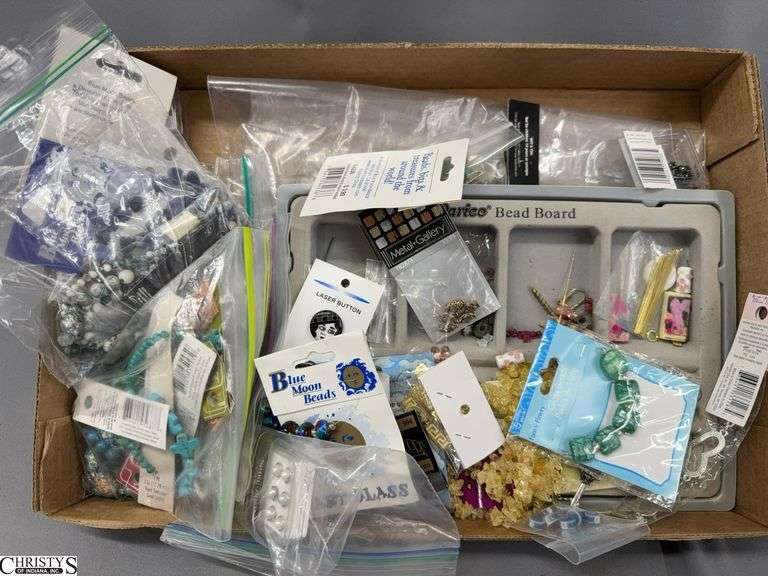 Jewelry Making Beads, Stones, Bead Board, Pins, Heart Shaped Stones, Buttons image