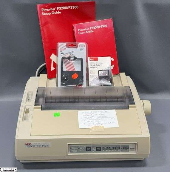 NEC P3200 Printer with Manuals, Cables, and 2 Extra Ribbons image