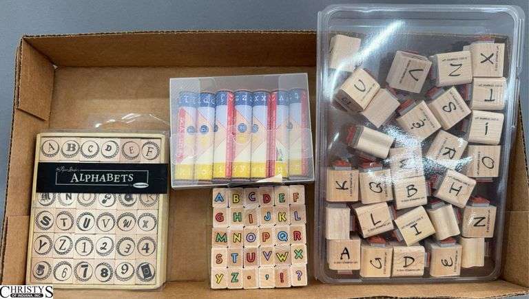 Woodblock Rubber Stamps, Letters Alphabets image