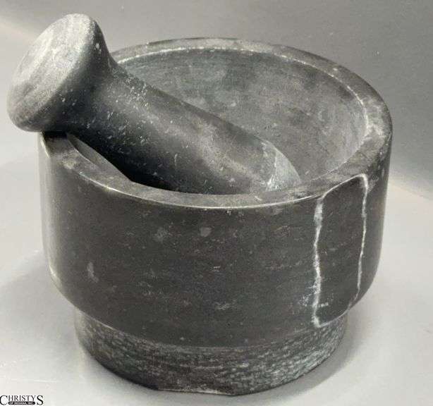 Stone Mortar and Pestle - 5.5" x 4" of mortar image