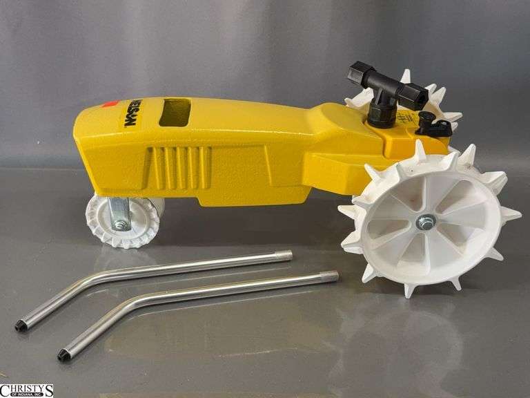 Nelson Cast Iron Tractor Yard Sprinkler - 19" - Wheels and fixtures are plastic image