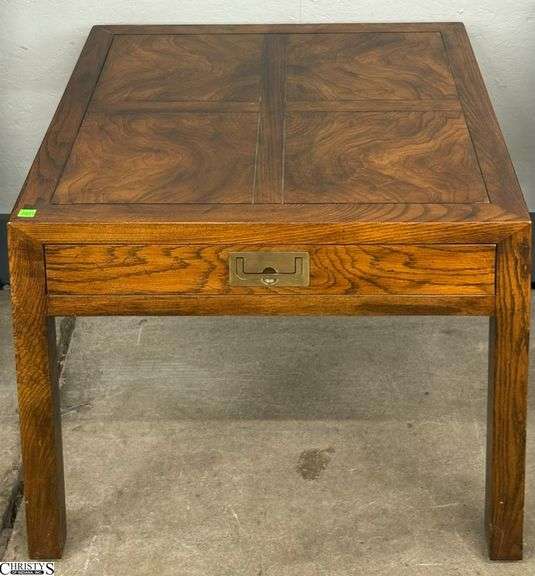 Campaign Style Single Drawer Side Table - 26" x 26" x 21" image