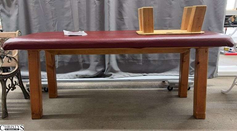 Homemade Massage Table and Stool - 73" x 32" x 31" of table image
