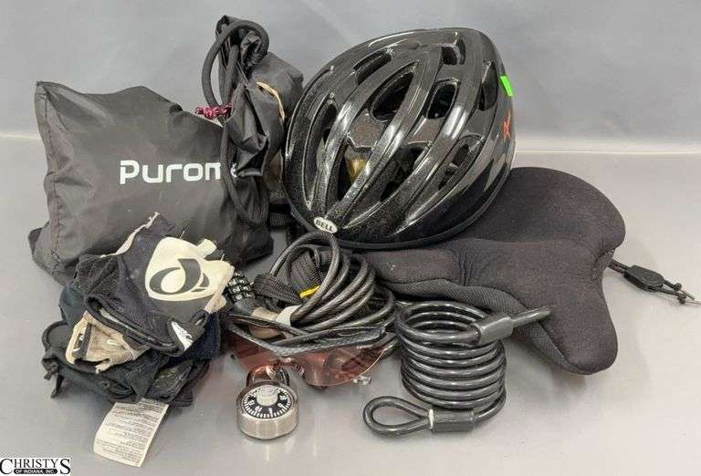 Bell Bike Helmet, Bike Locks, Seat Cover, Misc Bike Pieces image