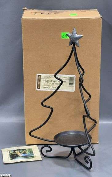 Longaberger Wrought Iron Christmas Tree Candle Holder in Box image