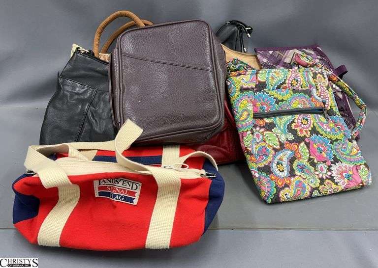 8 Ladies Handbags - Tignanello, Victorian Heart, and Others - 12" x 9" approx of largest image