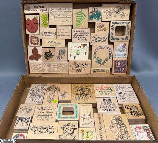 46 Woodblock Rubber Stamps, Quotes, Holidays, and Other Images image