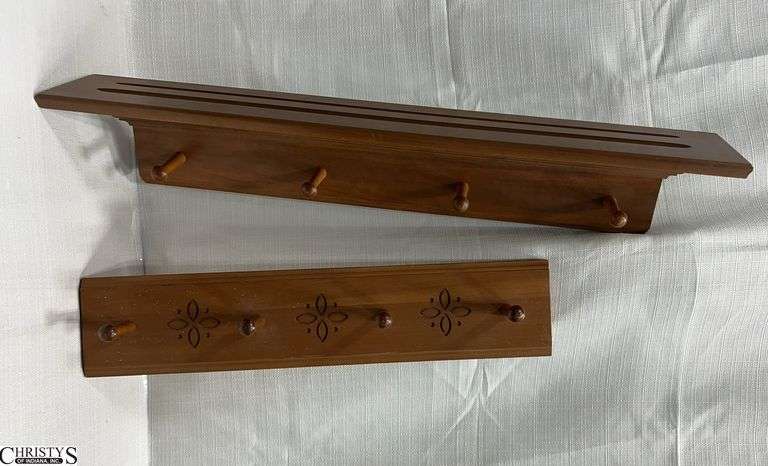 2 Longaberger Wood Racks.  32" Long and 24" Long image