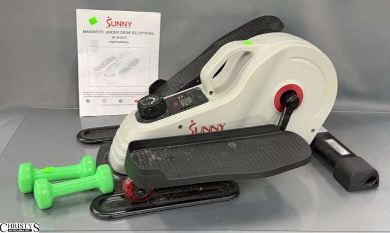 Sunny Magnetic Under Desk Elliptical with 2lb Hand Weights image