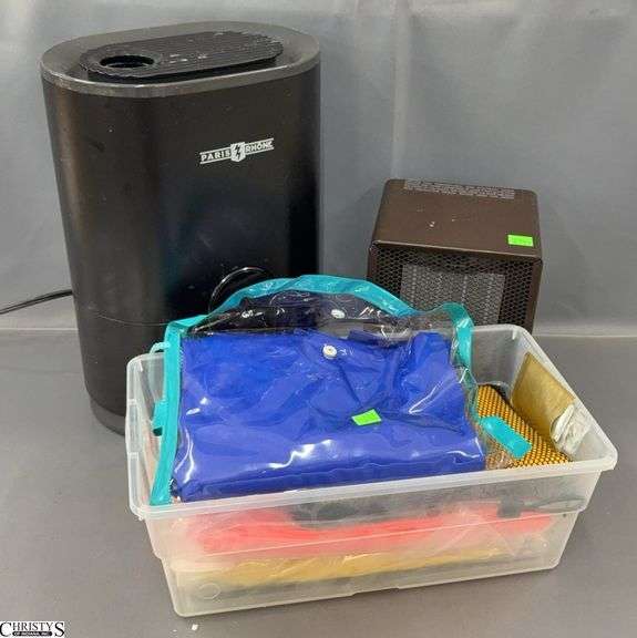 Ultrasonic Cool Mist Humidifier, Small Duracraft Heater, Assorted Rain Jackets/Covers - 12" of humidifier image