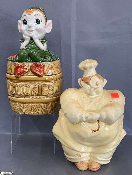 2 Vintage Cookie Jars - 12" of tallest image