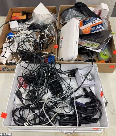 Various Charger Cords, Cables, Outlet Adapters image