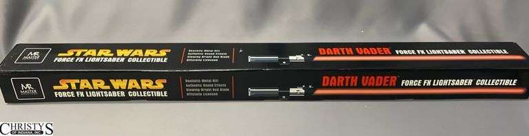 Master Replicas Star Wars Darth Vader Force FX Lightsaber Collectible I Box Handle is showing signs of age - tacky feel image