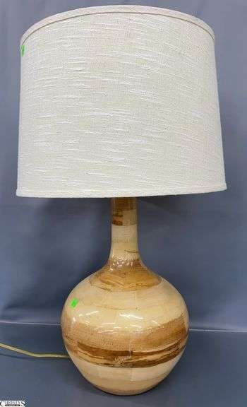Lacquered Wood Fiber Decorator Lamp - 30", some scuffing image