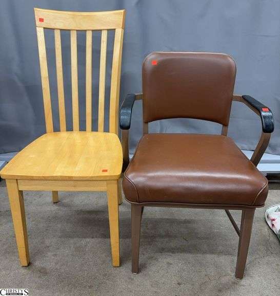 MCM Office Chair and Wood Dining Chair - 22" x 33" of office chair image
