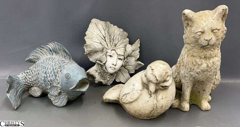 4pcs Concrete and Composite Garden Decor - 11" of cat image