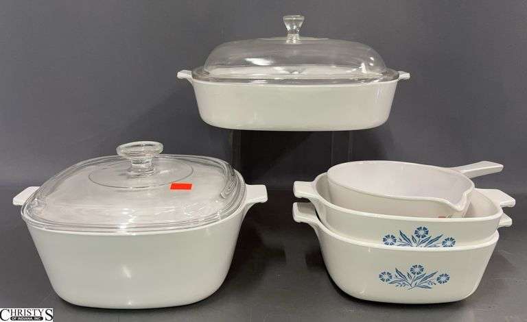 5 Corning Ware Baking Dishes, 3 Lids - 10" of largest image