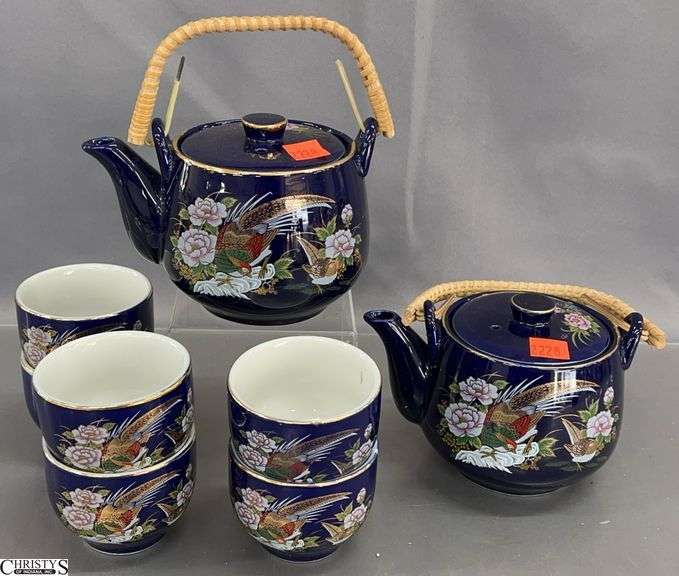 Asian Influence Tea Set - 4.5" of tallest image