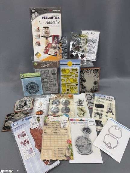 Magic Stamps, Cling Stamps, Clear Stamps, Some Open Some new, Peel and Stick adhesive image