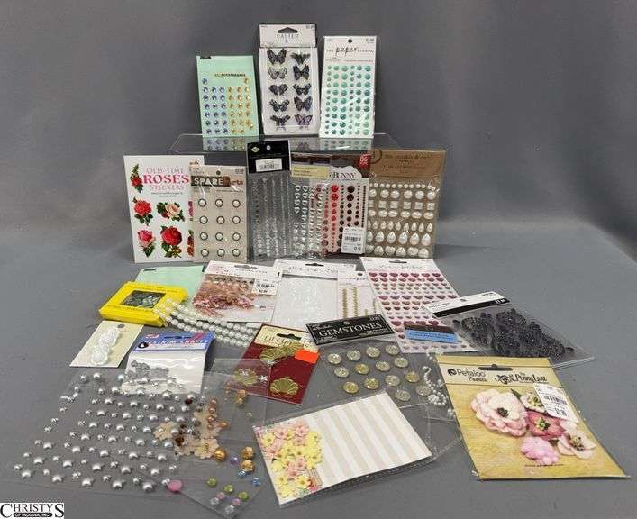 Adhesive Gems, Paper Flowers, Accents, Acrylic Gems, Butterflies image