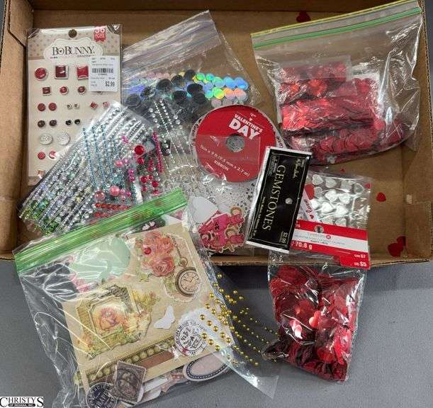 Paper Crafting, Heart Shaped Confetti, Adhesive Gems, Embellishments image