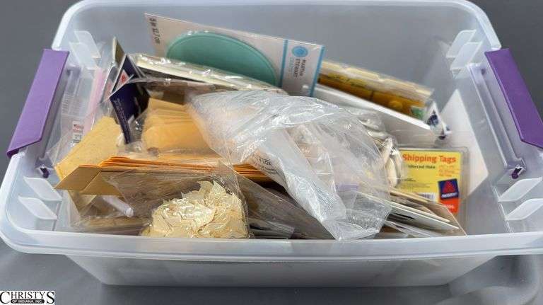 Tote With Misc Tags for Shipping or Crafts image