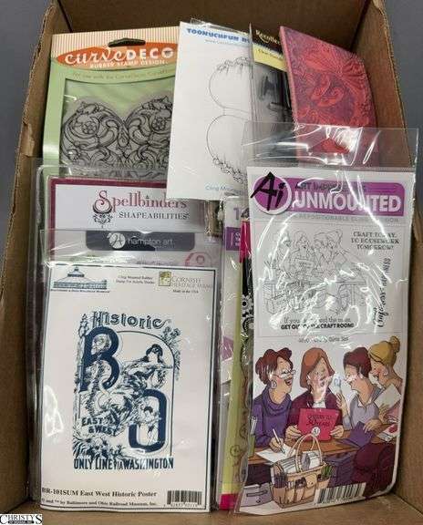 Large Lot of Rubber Stamps, Die Cuts, Embossing, Clear Stamps See Photos image