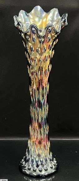 Fenton Carnival Glass Swung Vase - 16" T image