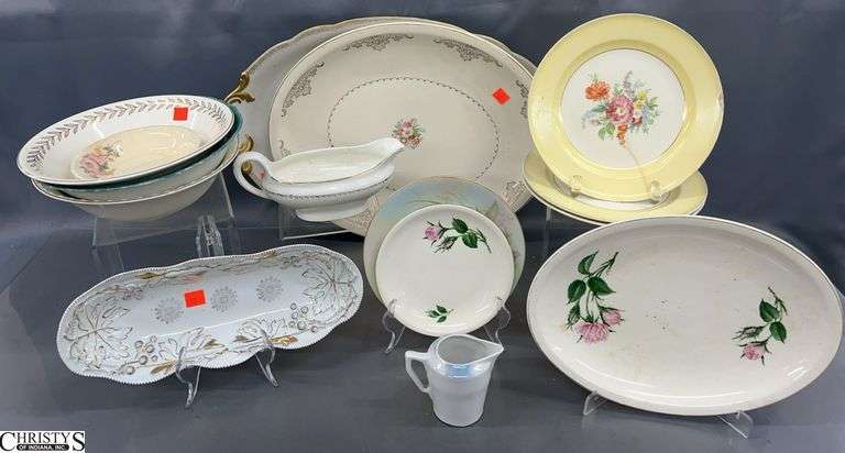 China Platters, Bowls, Plates - 20" of largest - Limoges, Braden, Bavarian and Others image