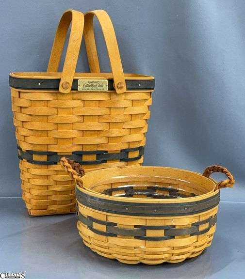 2 Longaberger Collectors Club Baskets - 10" x 10" of largest image