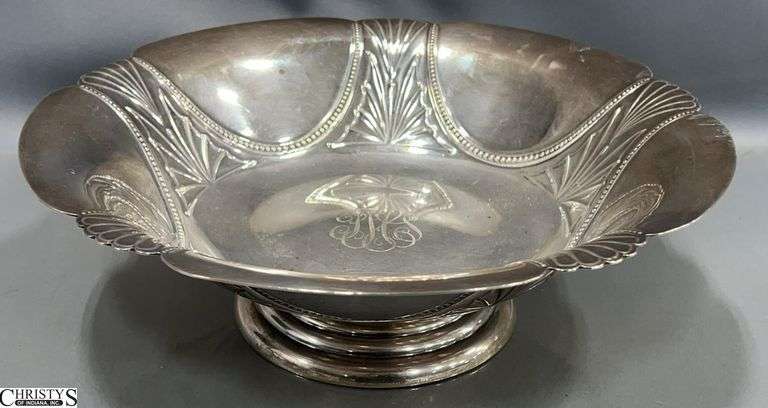 Sterling Silver Serving Bowl Marked Connaught 895 Approx. .88" Diameter X 3" Tall.  This bowl is engraved image