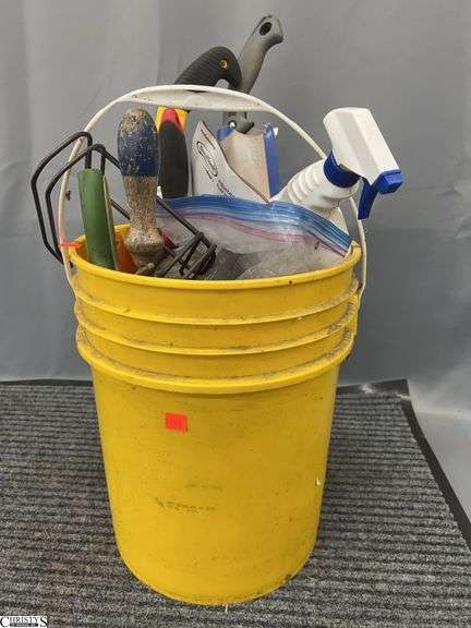 5 Gallon Bucket and Contents - Hand Saws, Garden Items image
