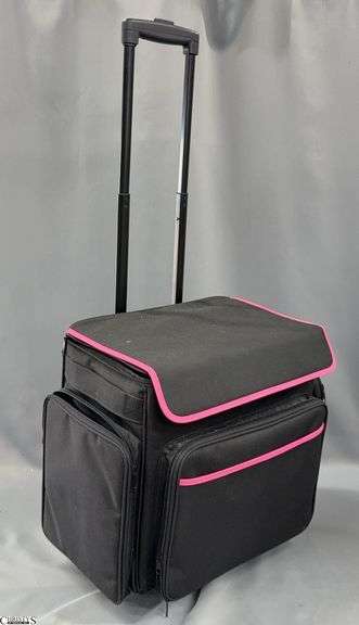 Rolling Craft Tote With Mixed Media Paper and Sticker Sheets, Photo Paper, Ink Jet Shrink Sheets and Others image