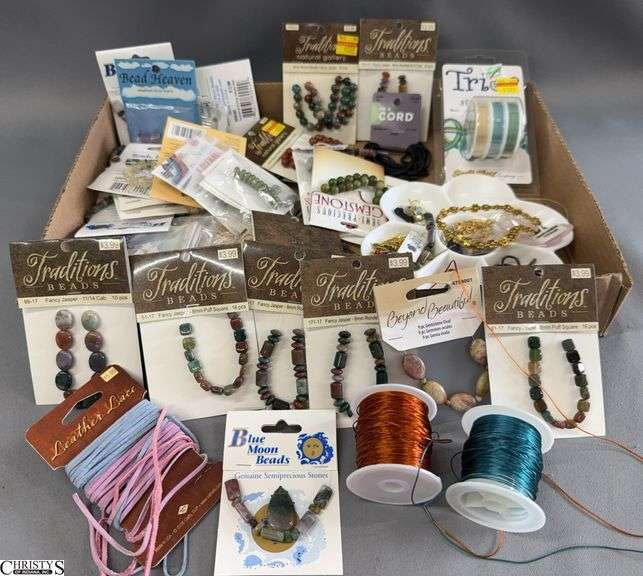 Jewelry Making, Stringed Beads, Leather Cords, Soft Flex String, Dividing Tray, Crystal and Glass image