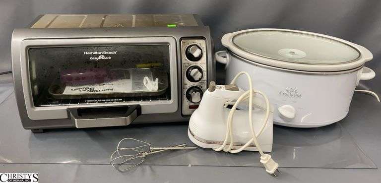 Hamilton Beach Toaster Oven, Rival Crock Pot, Kitchen Aid Hand Mixer - 18" W of toaster oven image