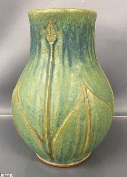 Nouveau Style Marked Studio Pottery Vase - 7.5" T image