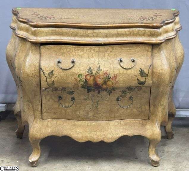 Decorative 2 Drawer Bombe Chest - 41" x 18" x 32" image